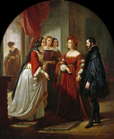 Tasso ennen Eleonora dEsteä, 1839. tekijältä August Ferdinand Hopfgarten
