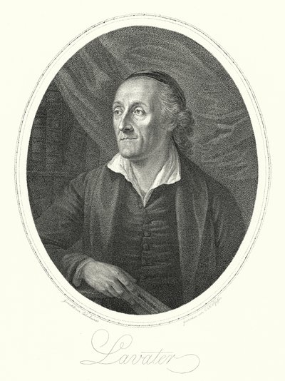 Johann Kaspar Lavater, sveitsiläinen teologi, kirjailija ja fysiognomisti (kaiverrus) tekijältä August Friedrich Oelenhainz