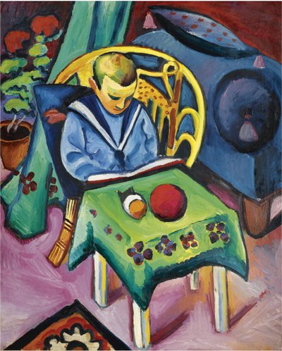 Poika kirjan ja lelujen kanssa, 1912 tekijältä August Macke