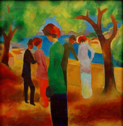 Dame grüner Jackessa tekijältä August Macke