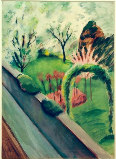 Macken puutarha Bonnissa tekijältä August Macke
