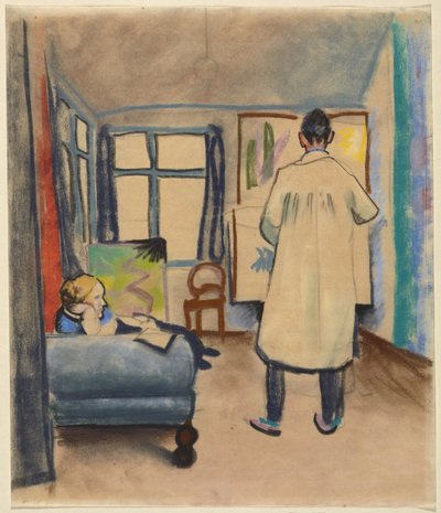 Franz ja Maria Marc August Macken studiossa Bonnissa tekijältä August Macke