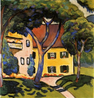 Talo Tegernseessä, 1910. tekijältä August Macke