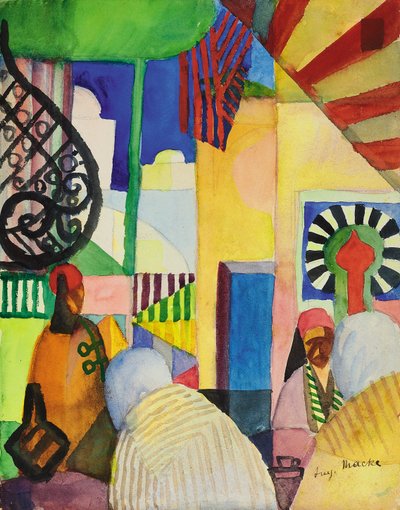 Bazaarissa, 1914 tekijältä August Macke