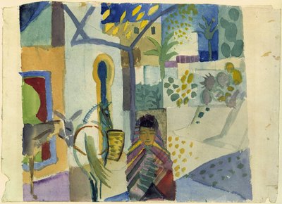 Tyttö, hevonen ja aasi tekijältä August Macke