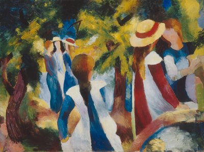Tyttö puiden alla tekijältä August Macke