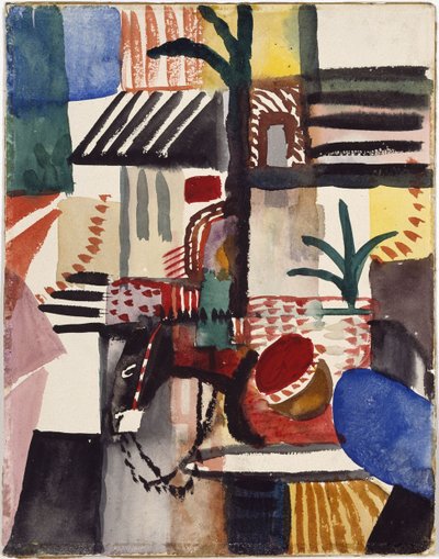 Mies aasin kanssa Tunisia, 1914 tekijältä August Macke