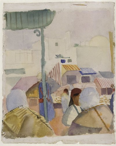 Markkinat Tunis II:ssa, 1914 tekijältä August Macke