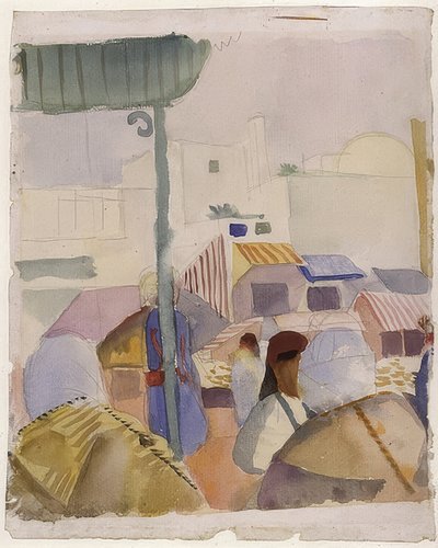 Markkinat Tunisissa (II). 1914 tekijältä August Macke