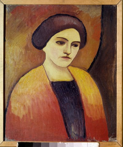 Taiteilijan vaimon Madame Macken muotokuva August Macken (1887-1914) maalaus 1911 Pariisi, Modernin taiteen museo tekijältä August Macke