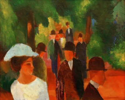 Promenade (mit weißem Mädchen in Halbfigur) tekijältä August Macke