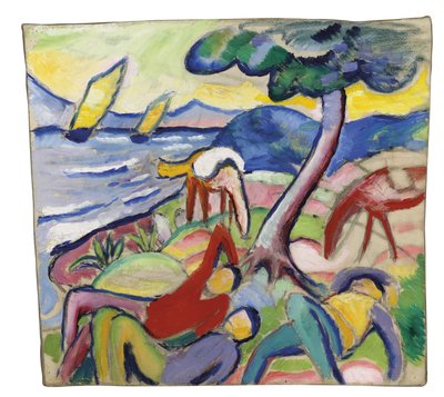 Sleeping Riders, 1910 tekijältä August Macke