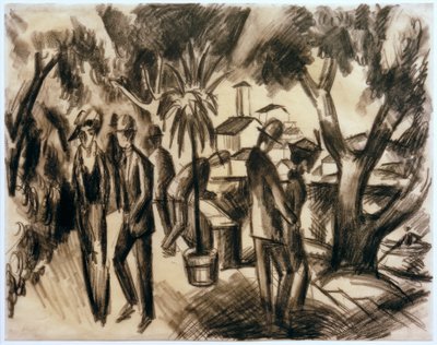 Spaziergänger im Park tekijältä August Macke
