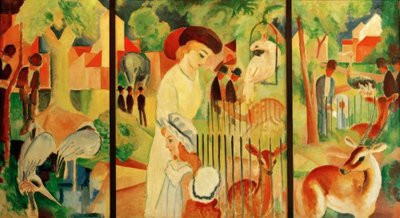 Triptyykki: Suuri eläintieteellinen puutarha tekijältä August Macke