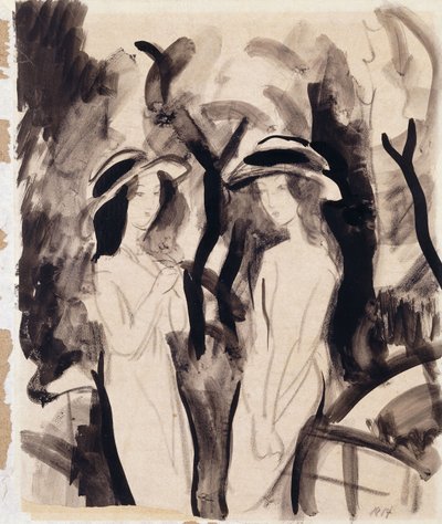Kaksi tyttöä; Kaksi tyttöä, 1914 tekijältä August Macke