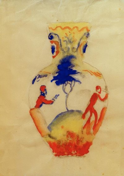 Maljakko mit zwei Figuren tekijältä August Macke