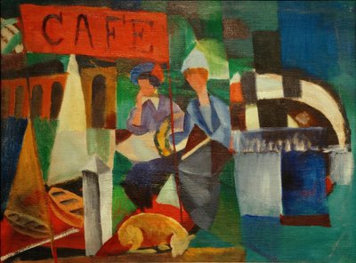 Kaksi naista kahvilassa tekijältä August Macke