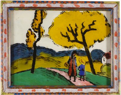Kaksi tyttöä maisemassa tekijältä August Macke