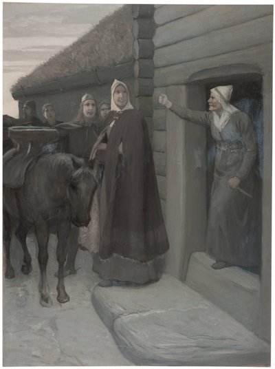Kuvitus Njalin saagaan tekijältä August Malmström