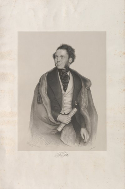 Muotokuva säveltäjästä ja kapellimestari Gottfried von Preyerista 1807-1901, 1845. tekijältä August Prinzhofer