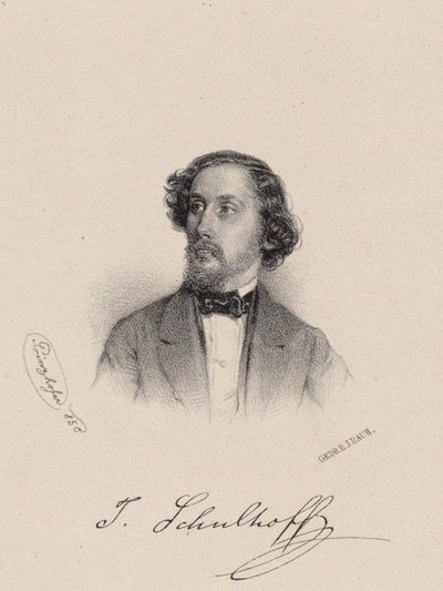 Pianisti ja säveltäjä Julius Schulhoffin muotokuva 1825-1898, 1850. tekijältä August Prinzhofer