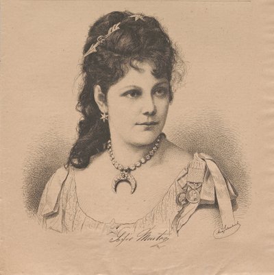 Pianisti ja säveltäjä Sophie Menterin muotokuva 1846-1918, 1883. tekijältä August Schubert