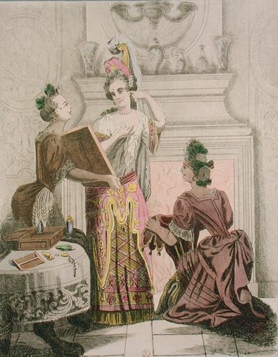 Taiteilijan pukuhuone (faksipainos 1600-luvun kaiverruksesta) tekijältä Auguste Alexandre Guillaumot
