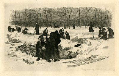 Kuolleiden hautaaminen lumeen tekijältä Auguste Andre Lancon