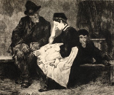Kuvitus "La Rue a Londres", pub. G. Charpentier et Cie, 1884 tekijältä Auguste Andre Lancon
