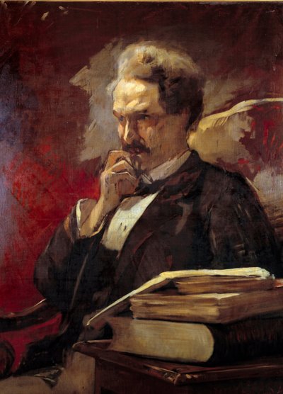 Henri de Rochefortin (1831-1913) muotokuva Markiisi de Rochefort, toimittaja, poliitikko ja kirjailija Augustebaud Bovyn (1848-1899) maalaus (ec.suis.) 1879 su. 1x0,81 m Pariisi, Carnavalet-museo tekijältä Auguste Baud Bovy