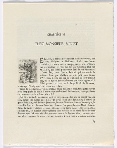Frédéric Mistral: Mémoires et Recits by Frédéric Mistral: nainen ja mies hevosen selässä (sivu 65) tekijältä Auguste Brouet