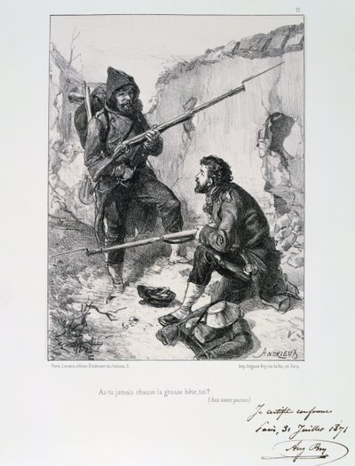 Haudoissa, Pariisin piiritys, Ranskan ja Preussin sota, 1870-1871 1871 tekijältä Auguste Bry
