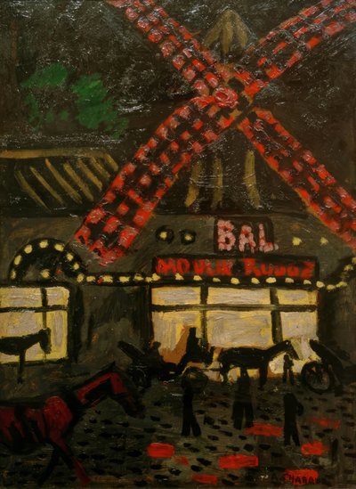 Moulin Rouge yöllä tekijältä Auguste Chabaud