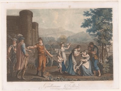 Willem Tell ampumisen jälkeen omenan Guillaume Tell (otsikko esineessä) tekijältä Auguste Claude Simon Legrand