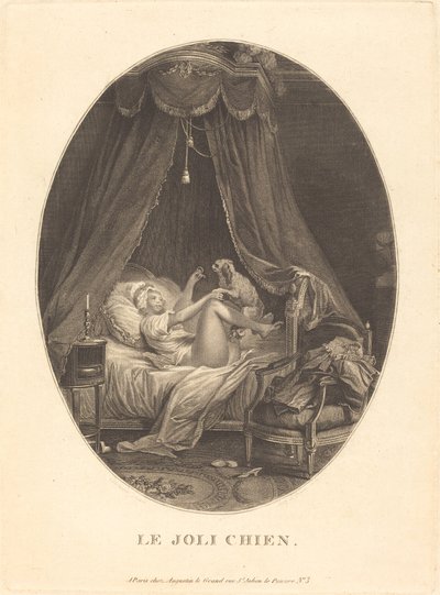 Kaunis koira tekijältä Auguste Claude Simon Legrand after Nicolas Lavreince