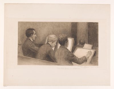 Oppitunti piirustuskoulussa tekijältä Auguste Danse (signed by artist)