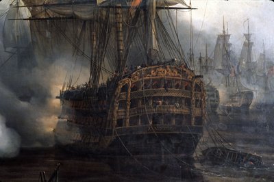 Trafalgarin taistelu, yksityiskohta, Auguste Etienne Francois Mayer (1805-1890) tekijältä Auguste Etienne Francois Mayer