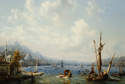 Veneet Bosporinsalmella, Konstantinopoli, 1846 tekijältä Auguste Etienne Francois Mayer