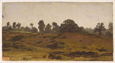 Näkymä pellolle, 1850-luvun alku (öljy paperille) tekijältä Auguste Francois Bonheur