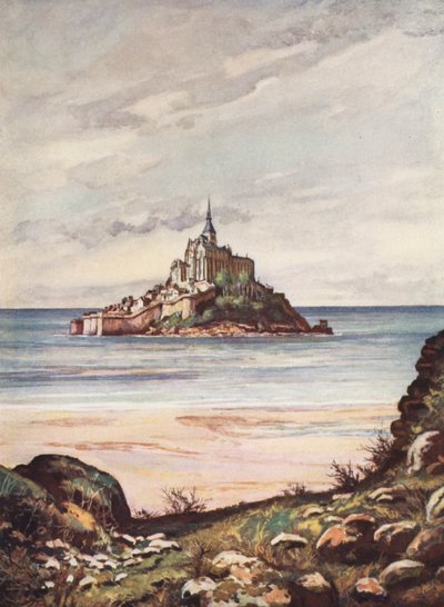 Ranska: Mont Saint-Michel (värilitra) tekijältä Auguste Gerardin
