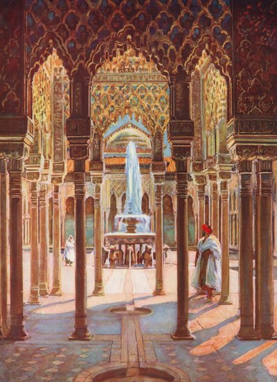 Alhambra, Espanja (värilitro) tekijältä Auguste Gerardin