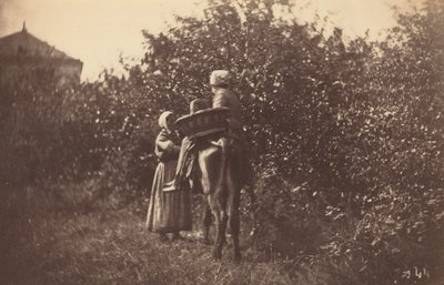 Kaksi naista aasin kanssa, 1870-luvun loppu. tekijältä Auguste Giraudon