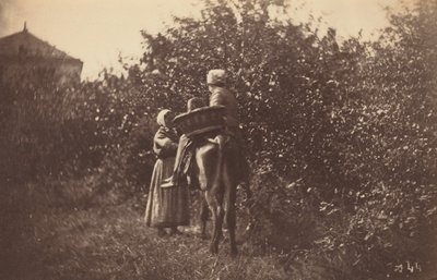 Kaksi naista ja aasi, 1870-luvun loppu (kuva) tekijältä Auguste Giraudon