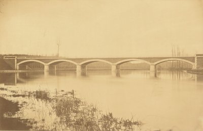 Linja Villeneuve-Saint-Georgesista Montargisiin, Loingin viadukti (Montargisin lähellä). tekijältä Auguste Hippolyte Collard