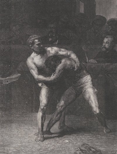 Wrestlers The Wrestlers, Le Monde Illustré, 22. toukokuuta 1875. tekijältä Auguste Joliet