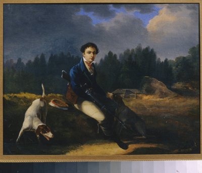 Vihreän lampun seuran perustajan Nikita Vsevolzhskyn (1799-1862) muotokuva. (venäläinen kirjallinen seura). Auguste Joseph Desrnodin (1788-1840) maalaus öljy kankaalle tekijältä Auguste Joseph Desarnod