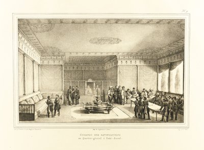 Adrianopolin sopimuksen allekirjoittaminen Edirnen vanhassa palatsissa 1834 tekijältä Auguste Joseph Desarnod