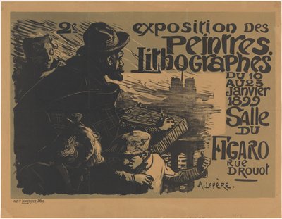 Peintresin litografioiden toisen näyttelyn juliste 2nd Exposition des peintres lithographes (nimi esineessä) tekijältä Auguste Lepere
