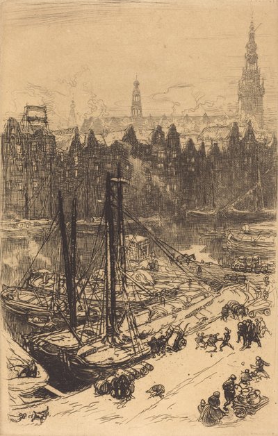 Amsterdam Katsottuna Victoria Hotel Amsterdamvue de Victoria -hotellista, 1901. tekijältä Auguste Lepere