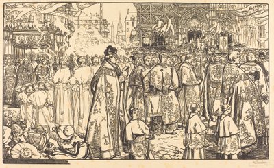 Corpus Christi -kulkue Nantesissa tekijältä Auguste Lepere